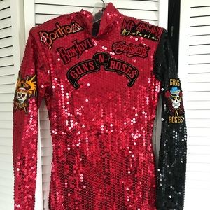 80’s sequined dress with 80’s band patches